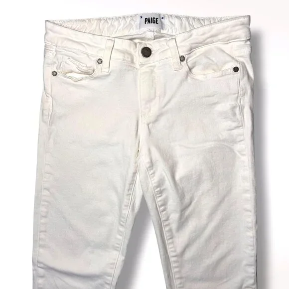 Paige Skyline Skinny Jeans White Low Rise Size 27 - Picture 2 of 9